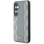 Case DKNY Leather Checkered Pattern MagSafe for Samsung Galaxy S25 taupe - imagine 2