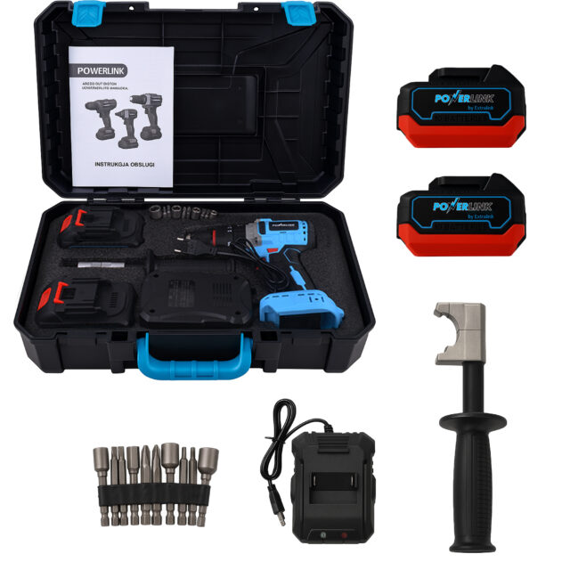 EXTRALINK POWERLINK AKUMULATOROWA WIERTARKO-WKRĘTARKA UDAR Z RĄCZKĄ PWL-06 13MM 20V 2X4AH - imagine 4