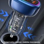 USAMS car charger 2xUSB-C 2xUSB-A C34 120W Fast Charge blue CC169CC01 (US-CC169) - imagine 8