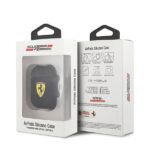 Ferrari FESACCSILSHBK AirPods Cover Black Silicone - imagine 3