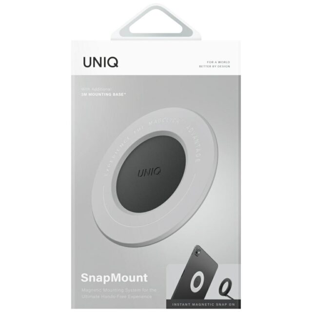 Magnetic holder UNIQ SnapMount self-adhesive gray/charcoal - imagine 5