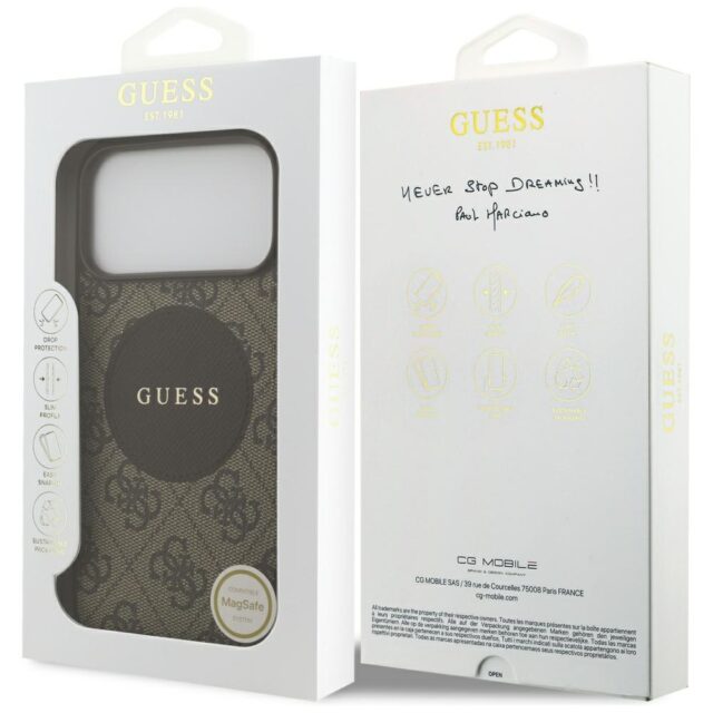Case Guess 4G Circle Classic Logo        MagSafe for iPhone 17 Pro Max brown - imagine 8