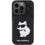 Karl Lagerfeld KLHCP15LSAKCNSCK iPhone 15 Pro 6.1" black hardcase Saffiano Cardslots and Stand - imagine 3