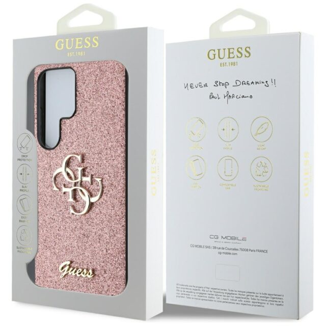 Case Guess Fixed Glitter Big 4G Metal Logo for Samsung Galaxy S25 Ultra pink - imagine 8