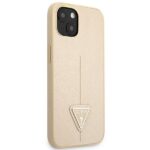 Guess GUHCP13MPSATLE iPhone 13 / 14 / 15 6,1" beige hardcase SaffianoTriangle Logo - imagine 4