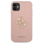 Guess GUHCN61SA4GGPI iPhone 11 6,1" / Xr pink hardcase Saffiano 4G Metal Logo - imagine 3