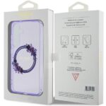Guess GUHMS24SHFWFCU S24 S921 purple hardcase IML Flowers Wreath MagSafe - imagine 8