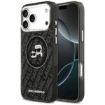Case Karl Lagerfeld IML Glitter Karl &   Choupette Heads Logo MagSafe for iPhone 17 Pro Max black