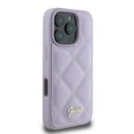 Guess GUHCP16XPSQSQSU iPhone 16 Pro Max 6.9" light purple hardcase Quilted Metal Logo - imagine 4