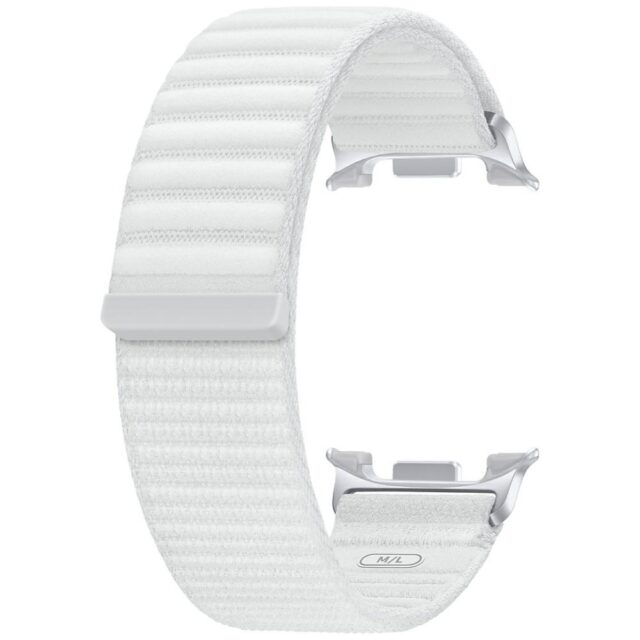 Band Samsung Fabric for Galaxy Watch8 / Watch8 Classic (M/L) white - imagine 3