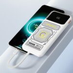 AWEI PowerBank with built-in Lightning/USB-C cable P77K 10000mAh black/black 22.5W - imagine 4