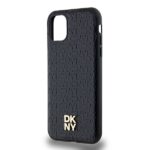 DKNY DKHMN61PSHRPSK iPhone 11 / Xr 6.1 inch black hardcase Leather Monogram Pattern Metal Logo MagSa - imagine 6