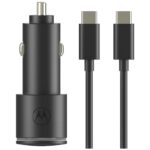 Car charger Motorola TurboPower 45W Dual USB-A/USB-C with cable USB-C 1m black - imagine 7