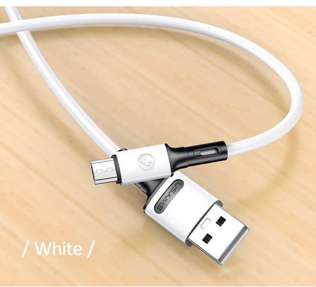 USAMS U52 microUSB 2A Fast Charge Cable 1m white SJ435USB01 (US-SJ435) - imagine 2