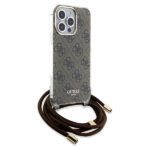 Guess GUHCP15XHC4SEW iPhone 15 Pro Max 6.7" brown hardcase Crossbody Cord 4G Print - imagine 3