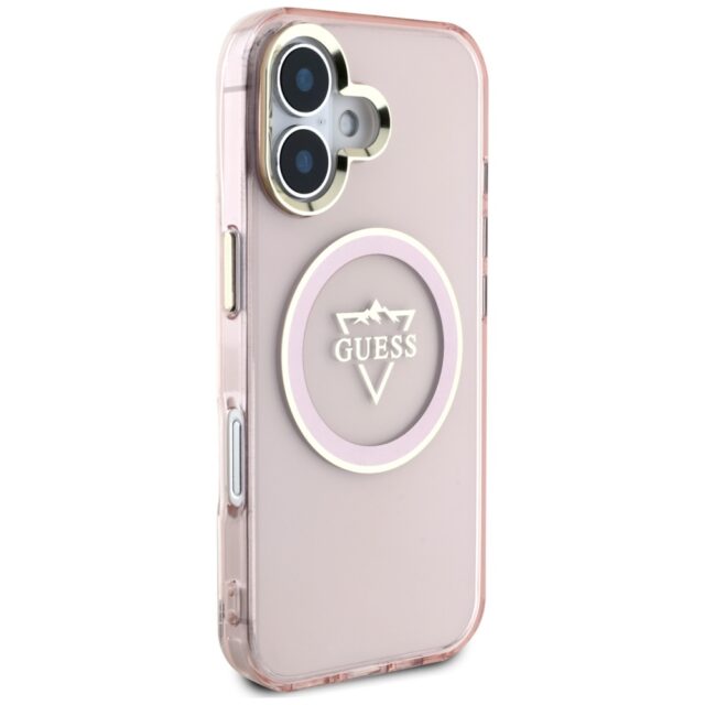Case Guess IML Metal Mountain Logo MagSafe for iPhone 16 pink - imagine 4