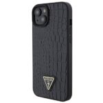 Guess GUHCP15SPCRTHCK iPhone 15 / 14 / 13 6.1" black hardcase Croco Triangle Metal Logo - imagine 2