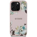 Case Guess Grained Printed Flower Pattern MagSafe for iPhone 16 Pro Max pink - imagine 3