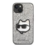 Karl Lagerfeld KLHCP14SG2CPS iPhone 14/ 15 / 13 6,1" silver hardcase Glitter Choupette Patch - imagine 3
