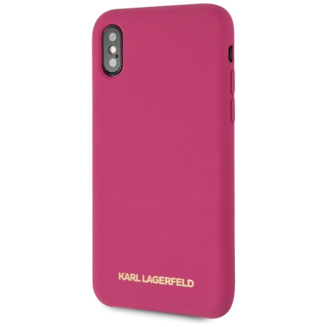Karl Lagerfeld KLHCPXSLROG iPhone X/Xs hardcase fushia Silicone - imagine 2
