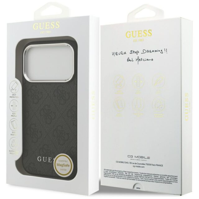 Case Guess 4G Classic Logo MagSafe for iPhone 17 Pro black - imagine 8