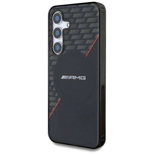 Case AMG Double Layer Rhombs MagSafe for Samsung Galaxy S25 black/red - imagine 2