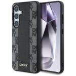Case DKNY Leather Checkered Pattern MagSafe for Samsung Galaxy S25 black