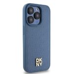 DKNY DKHMP15LPSHRPSB iPhone 15 Pro 6.1 inch blue hardcase Leather Monogram Pattern Metal Logo MagSaf - imagine 4