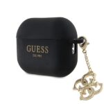 Guess GUAP2LECG4K AirPods Pro 2 (2022/2023) cover black Liquid Silicone Glitter Triangle Charm