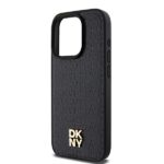 DKNY DKHMP15LPSHRPSK iPhone 15 Pro 6.1 inch black hardcase Leather Pattern Monogram Metal Logo MagSa - imagine 6