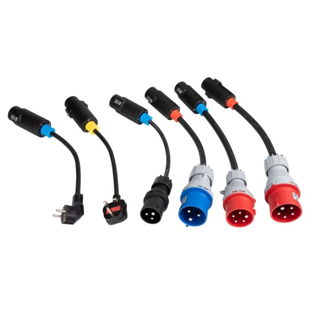 Extralink BS-PCD050 32A 16kW | Three-phase Portable EV Charger With LCD Touch Screen | 6 adaptors, 5m length, Schuko - imagine 4