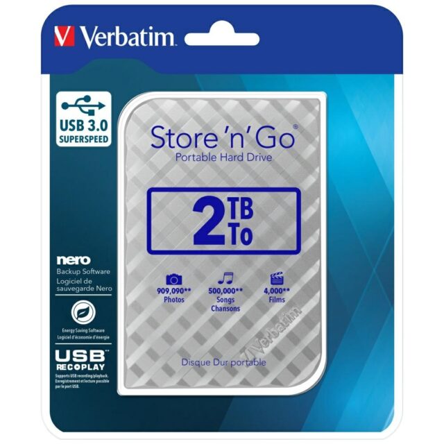 External drive Verbatim Store n Go USB 3.0 HDD 2TB silver 53198 - imagine 6