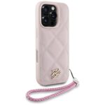 Case Karl Lagerfeld Quilted Initial Logo & Chain Strap for iPhone 16 Pro Max pink - imagine 3