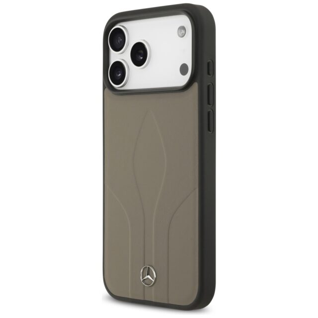 Case Mercedes Leather The Move MagSafe for iPhone 17 Pro Max taupe - imagine 2