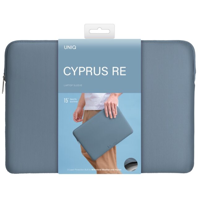 Laptop Sleeve UNIQ Cyprus Ridge Edition 16" waterproof neoprene blue - imagine 6