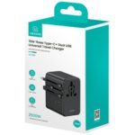 Travel Charger Adapter  USAMS CC310 3xUSB-C 70W 4in1 US/AU/EU/UK black - imagine 8