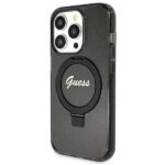 Guess GUHMP13LHRSGSK iPhone 13 Pro / 13 6.1"black hardcase Ring Stand Script Glitter MagSafe - imagine 2