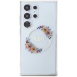 Guess GUHMS24LHFWFCT S24 Ultra S928 transparent hardcase IML Flowers Wreath MagSafe - imagine 3