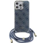 Guess GUHCP15LHC4SEB iPhone 15 Pro 6.1"blue hardcase Crossbody Cord 4G Print - imagine 2