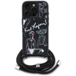 Case Karl Lagerfeld Crossbody Grained  Pattern & Logo for iPhone 16 Pro black - imagine 2