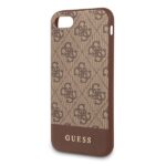 Guess GUHCI8G4GLBR iPhone 7/8/SE 2020/ SE 2022 brown hard case 4G Stripe Collection - imagine 3