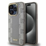DKNY DKHMP15XPCPVSLE iPhone 15 Pro Max 6.7" beige hardcase Leather Checkered Mono Pattern MagSafe