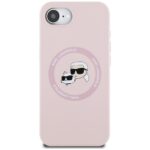 Case Karl Lagerfeld Silicone Karl&Choupette Heads MagSafe for iPhone 16e pink - imagine 3