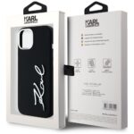 Case Karl Lagerfeld Silicone Metal Script Logo for iPhone 15 black - imagine 8
