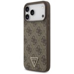 Case Guess Leather 4G Triangle Strass    MagSafe for iPhone 17 Pro Max brown - imagine 2