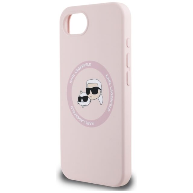 Case Karl Lagerfeld Silicone Karl&Choupette Heads MagSafe for iPhone 16e pink - imagine 6