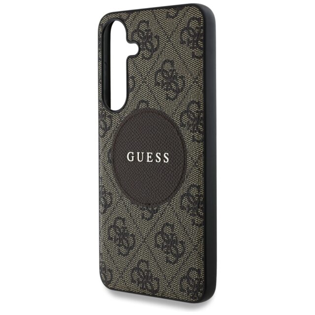 Case Guess 4G Round Patch Classic Logo MagSafe for Samsung Galaxy S25+ brown - imagine 6