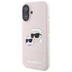 Karl Lagerfeld KLHMP16SSKCHPPLP iPhone 16 6.1" pink hardcase Silicone Double Heads Print MagSa - imagine 2