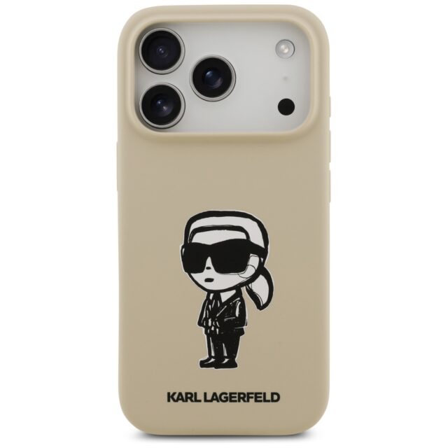 Case Karl Lagerfeld Silicone Karl Sketch & Logo MagSafe for iPhone 17 Pro brown - imagine 3