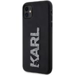 Karl Lagerfeld KLHCN613DMBKCK iPhone 11/ Xr 6.1" black hardcase 3D Rubber Glitter Logo - imagine 2